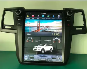 Leitor de DVD para carro Android 9.0 de 12,1" para Toyota Fortuner 2008-2015 com rádio multimídia estéreo com A/C automático