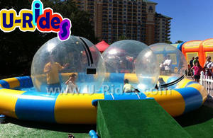 Grande <span class=keywords><strong>piscine</strong></span> d'eau de natation <span class=keywords><strong>ronde</strong></span> bleue en PVC de forme différente personnalisée en gros avec couverture de tente pour un usage familial - Product Image 3