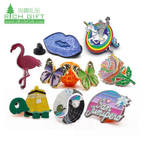 Chất Lượng Cao Phim Hoạt Hình Kim Loại Mạ Vàng Tùy Chỉnh Cứng Men Glitter Powder Dễ Thương Sea-Maid Mermaid Huy Hiệu Ve Áo Pins Cho Lưu Niệm - Product Image 2