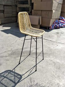 Tabouret <span class=keywords><strong>de</strong></span> <span class=keywords><strong>bar</strong></span> <span class=keywords><strong>de</strong></span> cuisine <span class=keywords><strong>en</strong></span> rotin PE avec cadre <span class=keywords><strong>en</strong></span> métal, <span class=keywords><strong>chaise</strong></span> <span class=keywords><strong>haute</strong></span> <span class=keywords><strong>en</strong></span> <span class=keywords><strong>osier</strong></span> <span class=keywords><strong>de</strong></span> jardin - Product Image 6