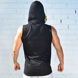<span class=keywords><strong>Felpa</strong></span> <span class=keywords><strong>Senza</strong></span> <span class=keywords><strong>Maniche</strong></span> Personalizzata OEM per Uomo, Top Sportivo Aderente per Fitness e Bodybuilding in Cotone e Spandex, <span class=keywords><strong>Felpa</strong></span> con <span class=keywords><strong>Cappuccio</strong></span> da Palestra - Product Image 4