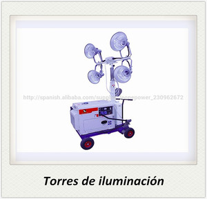 4.8m mástil 60HZ 6.3KW insonoso torres de iluminación generador diesel con 4*400 lámparas con tráiler para minera - Product Image 1