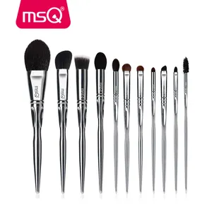 Private Label Makeup Brush Set MSQ 11pcs Makeup Brush Set Wholesale Private Label Aluminum Plastic Handle Makeup Brushes Without Logo Available