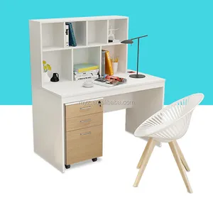 新设计的电脑桌，带书柜，家庭家具写字台