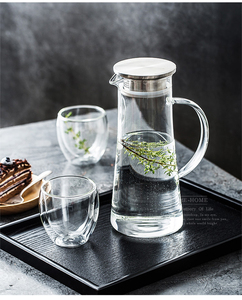 Pichet à eau <span class=keywords><strong>en</strong></span> <span class=keywords><strong>verre</strong></span> Borosilicate transparent, 1,5 l, avec couvercle <span class=keywords><strong>en</strong></span> acier inoxydable, résistante à la chaleur, pour <span class=keywords><strong>Carafe</strong></span> à carpe, filtre à eau - Product Image 5