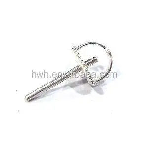 Earring 925 silver with screw pin and 5mm back cn gua post sterling silver studs earring hwh 925 solid silver h1209 s