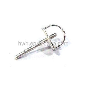 H1209/S 925 Solid <strong>Silver</strong> <strong>Earring</strong> Screw Pin and 5mm <strong>Back</strong> - Product Image 1