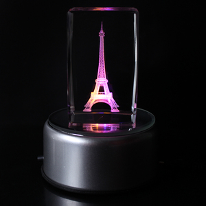 คลาสสิกที่กำหนดเอง 3D เลเซอร์แกะสลัก EIFFEL Tower คริสตัล Cube สำหรับ Tousirst ของที่ระลึกของขวัญ - Product Image 3