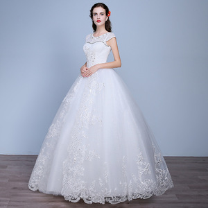 Owlprincess — robe de mariage blanche élégante, à manches cape, avec lacets au dos, longueur au sol, 2018 - Product Image 1