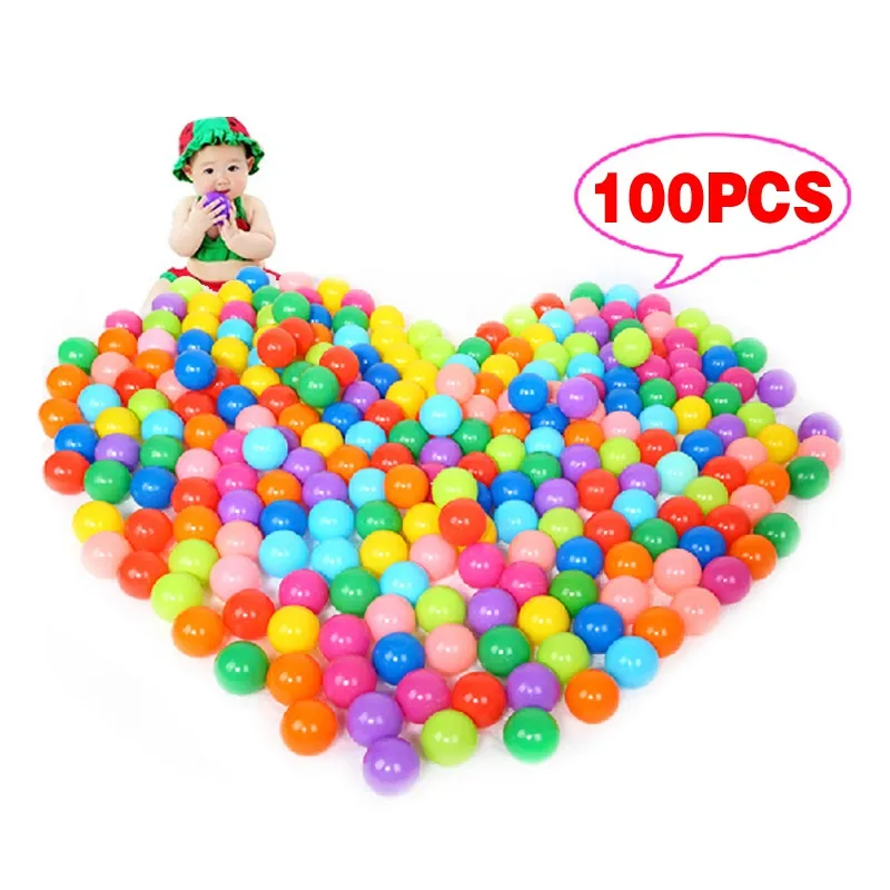 100 Stuks Kleurrijke Ball Zacht Plastic Ocean Ball Grappige Baby Kid Swim Pit Toy Water Zwembad Oceaan Golf Bal Voor kinderen Dia 5.5Cm