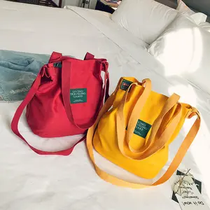 Eco Vriendelijke Boodschappentas Custom Canvas Schoudertas Herbruikbare Vrouwen Tote Bag