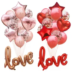 40 Inch Red Rose Gold Liefde Ballon Kit Valentijnsdag Decoraties Verjaardag Cadeau voor Rose Goud Folie Hart ballon brief