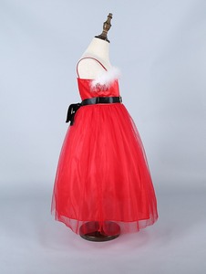 Il Campione libero Delle Ragazze di Colore <span class=keywords><strong>Rosso</strong></span> Elegante Abiti Lunghi Abito Da Sera In Cina - Product Image 3