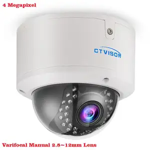 Câmera de segurança ip dome 1080p, filmadora de vigilância à prova d'água, zoom de 2.8-12mm, para áreas externas e internas, ip66
