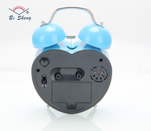 Modern Design <strong>Heart</strong> Shape Twin Bell Alarm Night Light Loud Desk <strong>Clock</strong> - Product Image 3