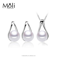 Natuurlijke Parel Sieraden Bruiloft Parel Set 925 Zilver Voor Vrouwen Verjaardag Valentijn Sieraden Cadeau