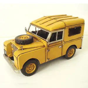Handgemachte gelbe antike Jeep Modell Geburtstags geschenk Wohnkultur