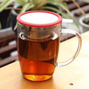 Théière en verre borosilicate de 450 ml (15 oz) avec <span class=keywords><strong>infuseur</strong></span> en acier inoxydable pour la préparation du thé, portable - Product Image 3