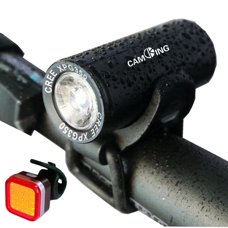 2018 Amazon Hot Sell USB Rechargeable Front Headlight and Bicycle Rear Light Splash-proof LED Bike Light Set