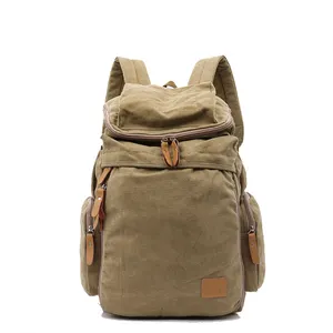 Premium Customized logo Durable Casual Vintage Canvas Hiking Backpack