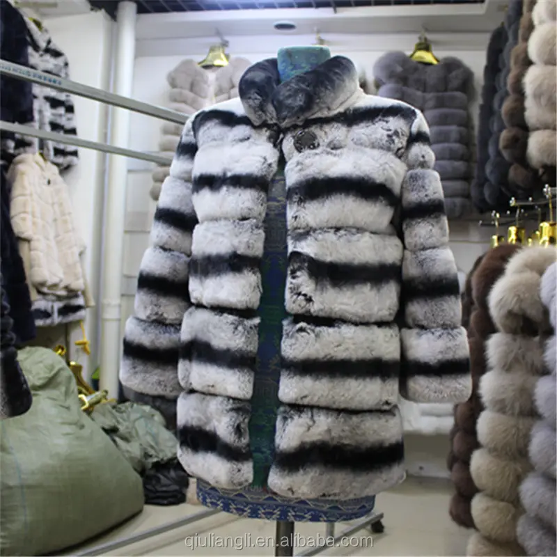 Genuíno rex coelho chinchila vestuário de pele real casacos da china fornecedor