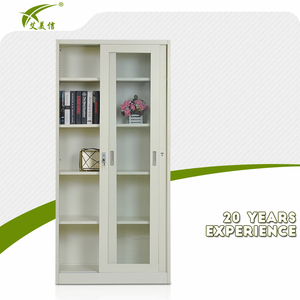 Étagère robuste style cadre en métal porte en verre vitrine classeur armoire de rangement