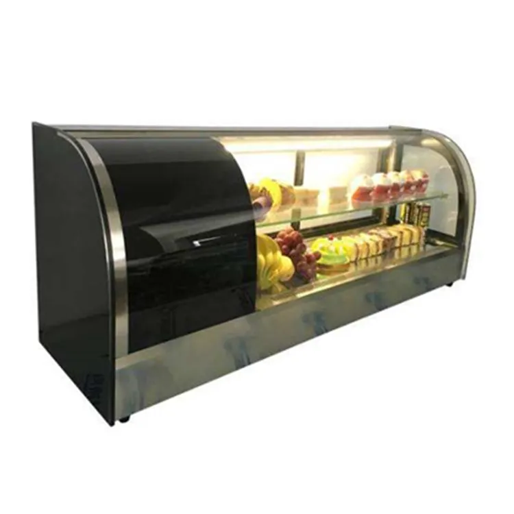 Refrigerador de exhibición de escaparate de Sushi de refrigeración directa, 2 bandejas, 1,5 M