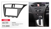 Doble Din Fascia para Honda Civic 2012 (Europea RHD) radio CD DVD GPS estéreo CD Panel Dash Instalación en Trim Kit marco