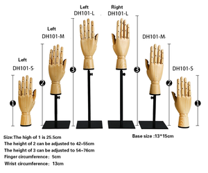 สไตล์ใหม่สีไม้ Mannequin Hand กระเป๋ารองเท้าแว่นตากันแดดจอแสดงผลมือ Manikin Made In China - Product Image 4