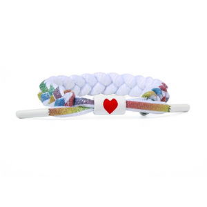 Farbenfrohe Glitzer Schwarz-Weiß Holographisch Reflektierende Liebe Männliche und Weibliche Studenten Mode Spitze Handgewebtes Armband - Product Image 3