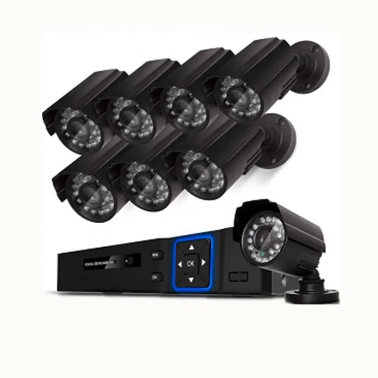 Waterdicht CMOS sensor 8CH surveillance camera systeem 1080 p 2MP kleine formaat CCTV camera en DVR set