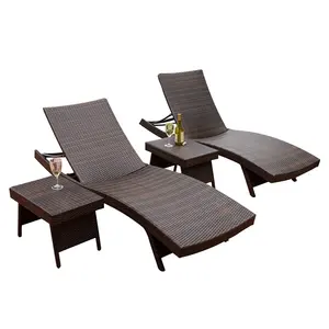 Açık plaj Rattan güneş şezlong sandalye bahçe ve havuz