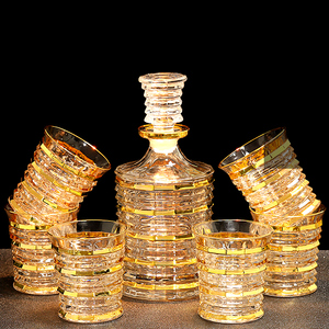 <span class=keywords><strong>Set</strong></span> da <span class=keywords><strong>Whisky</strong></span> in Stile Europeo 7 Pezzi Senza Piombo con Decanter Dorato e <span class=keywords><strong>Bicchieri</strong></span> da <span class=keywords><strong>Whisky</strong></span> - Product Image 2