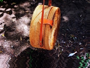 Plain Weave Open Rattan Handwoven Round <strong>Straw</strong> <strong>Bag</strong> Waterproof 1-1.9L Capacity - Product Image 3
