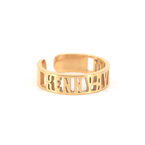 Dropshipping Stainless Steel 18K Gold Custom Personalized <strong>Name</strong> <strong>Ring</strong> - Product Image 4