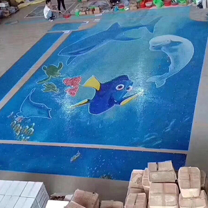 Azulejo decorativo hecho a mano para piscina con incrustaciones de pared de suelo azul