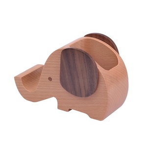 Elephant Shape bằng gỗ Pen cup chủ với điện thoại di động đứng thanh lịch thủ công mỹ nghệ gỗ cho trang trí nội thất cho tường dấu hiệu - Product Image 3