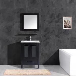Solid wood floor mounted bathroom cabinets with sinks vanity T9174-24E