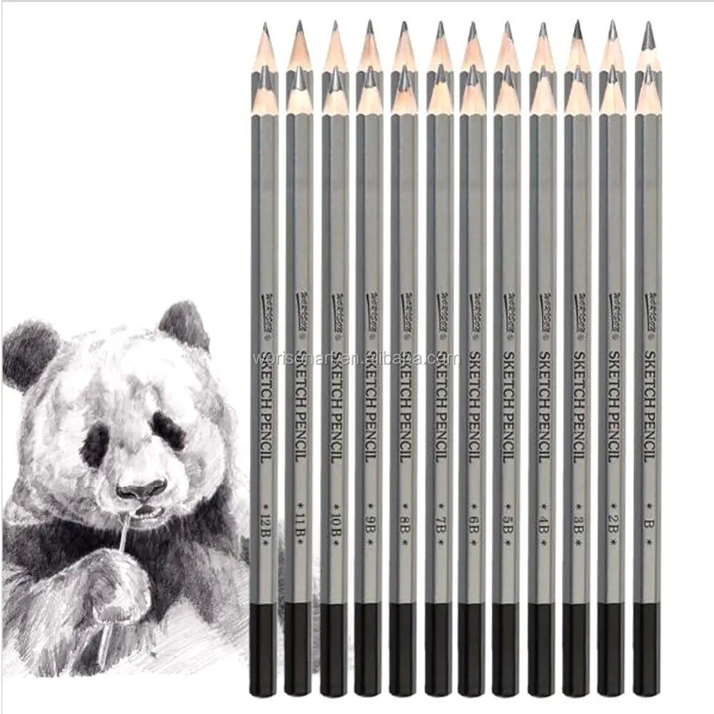 12Pcs 9H-14B Set Drawing Sketching Artist Pencil Soft Safe Non-toxic Standard Pencils Professional Art Supply School Pencil