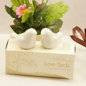 Love Birds in the Window Salt and Pepper Shakers Wedding Door Gift