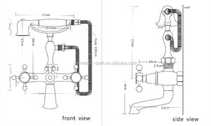 High Quality Two Holes Wall Mount Bath <strong>Faucets</strong> <strong>with</strong> <strong>Handheld</strong> <strong>Shower</strong> Head Phone Retro Vintage Cooper <strong>Shower</strong> System - Product Image 5