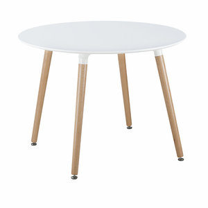 Mesa de comedor con patas de madera, círculo Simple - Product Image 1