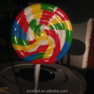 Piruleta personalizada de fibra de vidrio, tienda de dulces, decoración publicitaria de mercado, luces solares de Navidad, cascanueces al aire libre