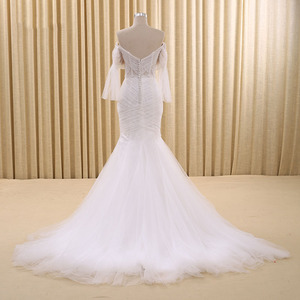 RSM66171real hombro playa vestidos de novia para la novia embarazada vestido de novia de tul - Product Image 3