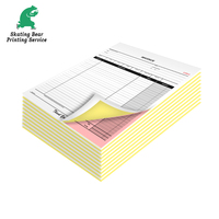 Formes de factures autocopiantes en 2 parties NCR personnalisées Tampons liés par agrafes avec nom et numéro de l'entreprise Estampillé à chaud sur papier Surface Bill