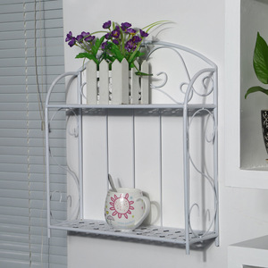Étagère murale Vintage en fil métallique blanc crème <span class=keywords><strong>pour</strong></span> décoration de jardin de fleurs et plantes - Product Image 4