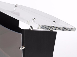 Pannelli laterali <span class=keywords><strong>in</strong></span> <span class=keywords><strong>legno</strong></span> acrilico pannello frontale del podio pulpito leggio con ripiano di stoccaggio inclinazione piattaforma di lettura - Product Image 3