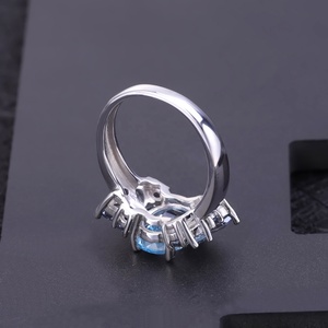 Abiding ธรรมชาติ mystic ควอตซ์ sky blue topaz อัญมณี finger custom แฟชั่นเครื่องประดับแหวนเงิน 925 ผู้หญิง
