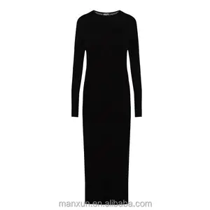 Long Dress Black Ladies Simple Fashion Model dresses for Muslim