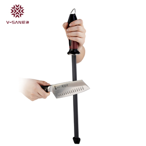 12 Inch Black Crystal Ceramic <strong>Sharpening</strong> <strong>Steel</strong> Professional Kitchen <strong>Knife</strong> Sharpener Rod <strong>for</strong> Chef <strong>Knives</strong> &amp; <strong>Steel</strong> Blades - Product Image 3